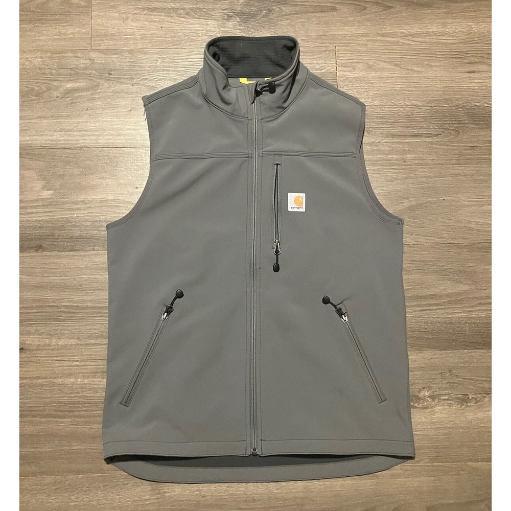 Carhartt Vest Men's Size Medium Gray Denwood Softshell Pockets Fleece Lined